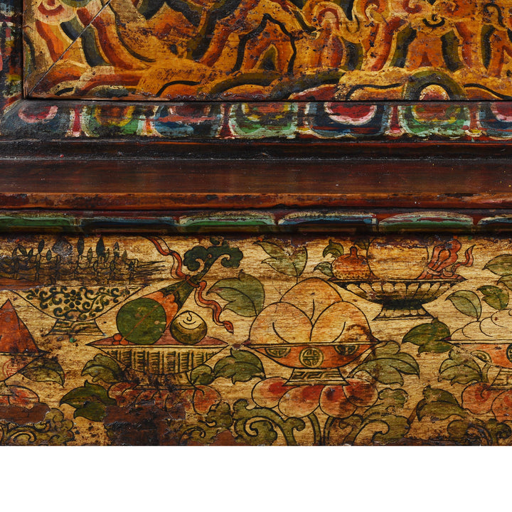 Artwork Detail From Antique Tibetan Painted Torgam | Indigo Antiques