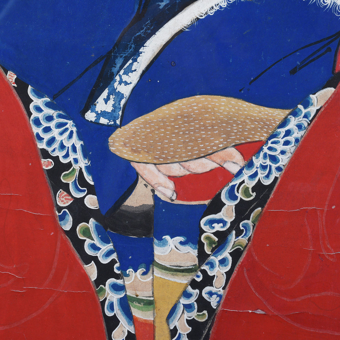 Artwork Detail From Antique Chinese Framed Ancestor Painting | Indigo Antiques