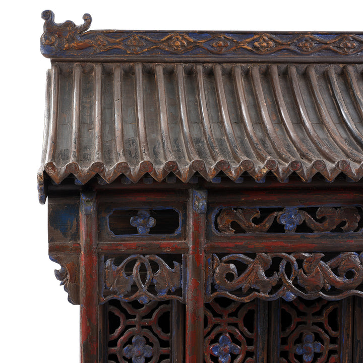 Corner Detail From Vintage Buddhist Ancestor House Shrine From Shanxi | Indigo Antiques