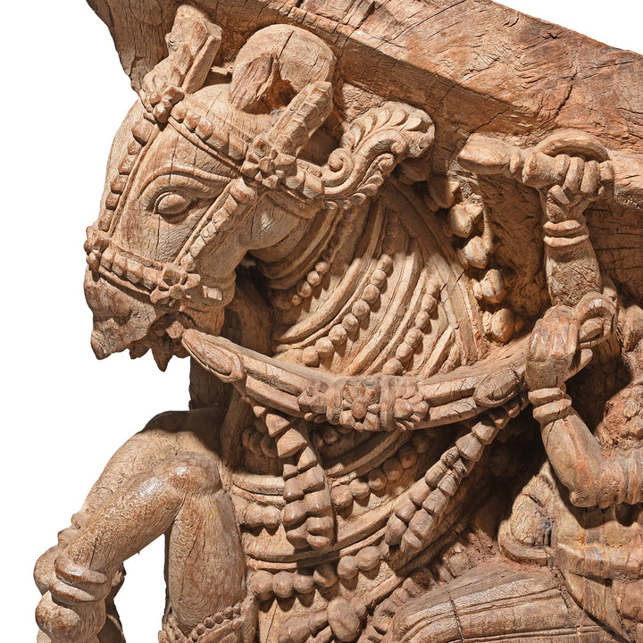 Horse Detail From Antique Horse Chariot Carving From Tamil Nadu | Indigo Antiques