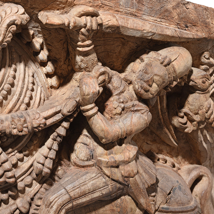 Carving Detail From Antique Horse Chariot Carving From Tamil Nadu | Indigo Antiques