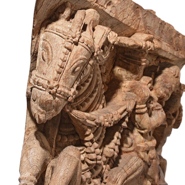 Horse Detail From Antique Horse Chariot Carving From Tamil Nadu | Indigo Antiques