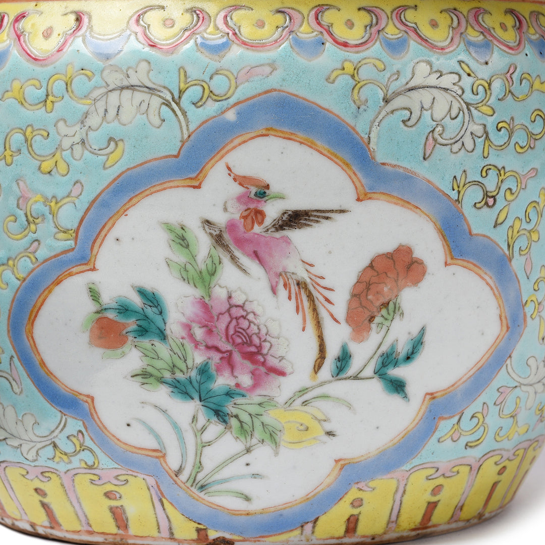 Panel Detail From Antique Chinese Famille Rose Pot & Cover - 19th Century | Indigo Antiques