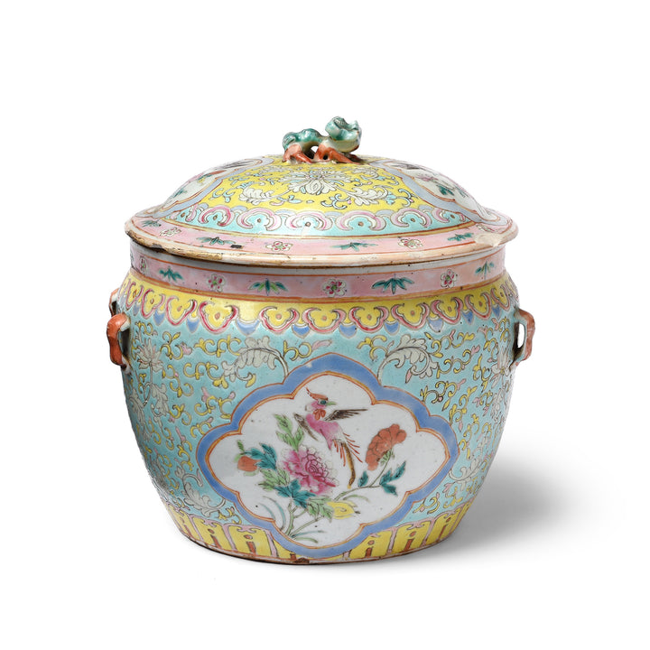 Antique Chinese Famille Rose Pot & Cover - 19th Century | Indigo Antiques