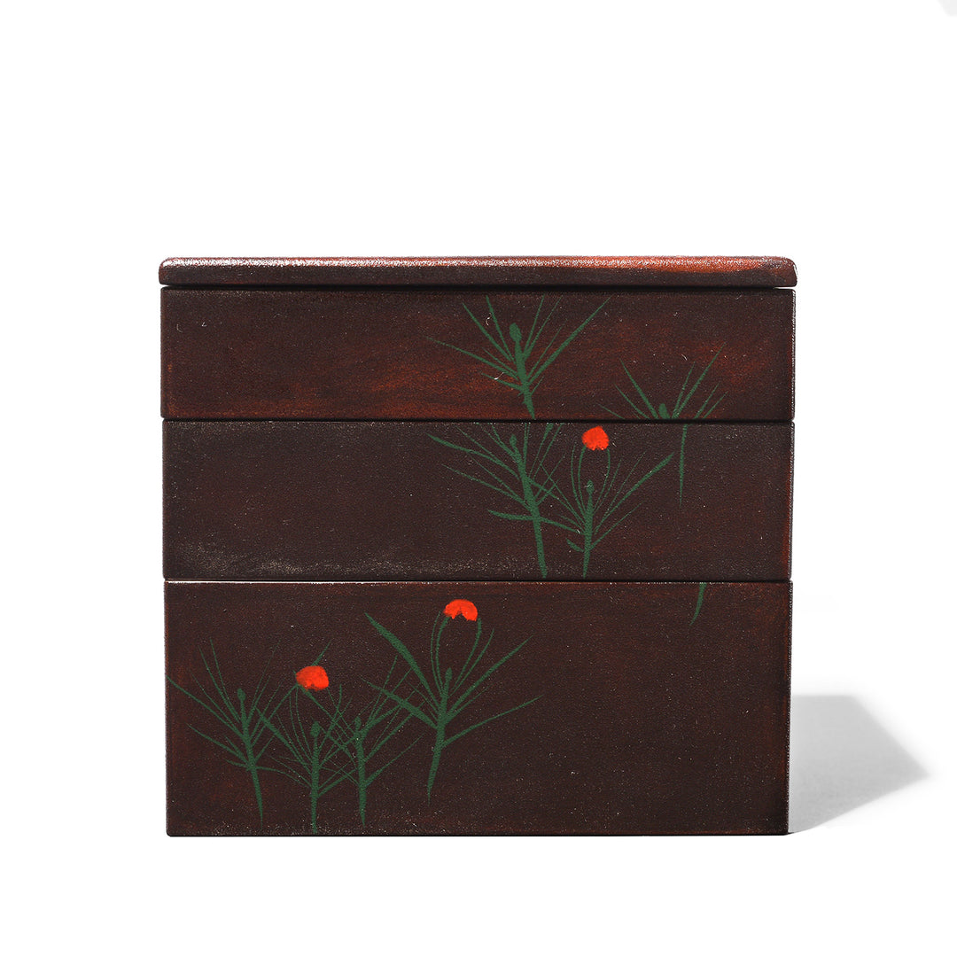 Paintowork Detail From Vintage Japanese Bento Box In Original Wooden Gift Box | Indigo Antiques