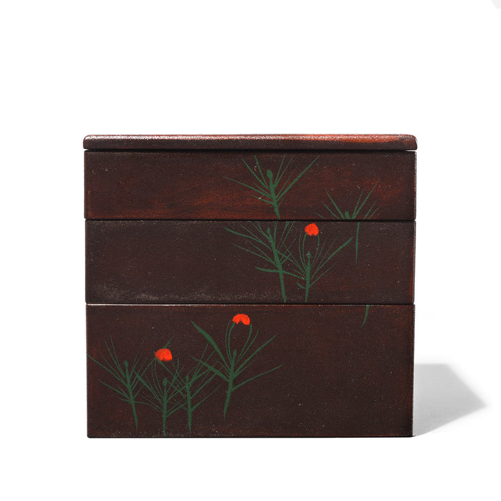 Paintowork Detail From Vintage Japanese Bento Box In Original Wooden Gift Box | Indigo Antiques