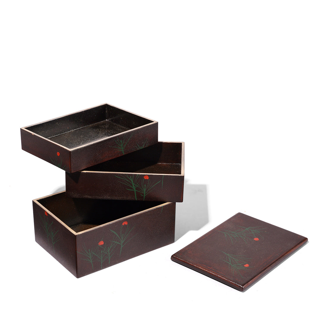 Vintage Japanese Bento Box In Original Wooden Gift Box | Indigo Antiques