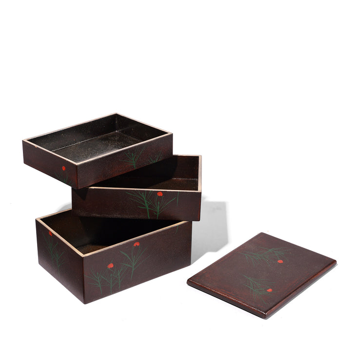 Vintage Japanese Bento Box In Original Wooden Gift Box | Indigo Antiques