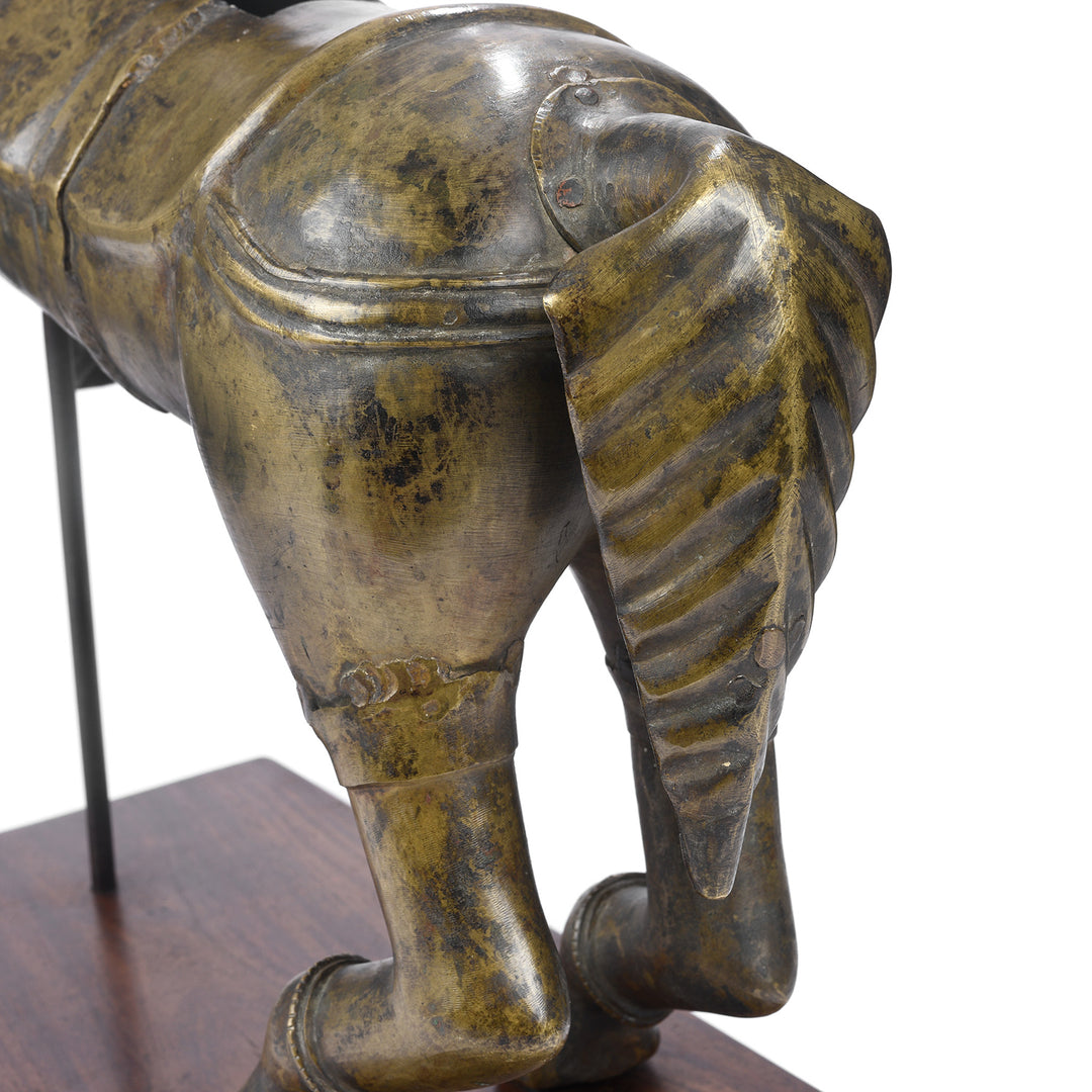 Tail Detail From Antique Brass Uustava Murti Horse From Maharashtra or Karnataka - 19th Century | Indigo Antiques
