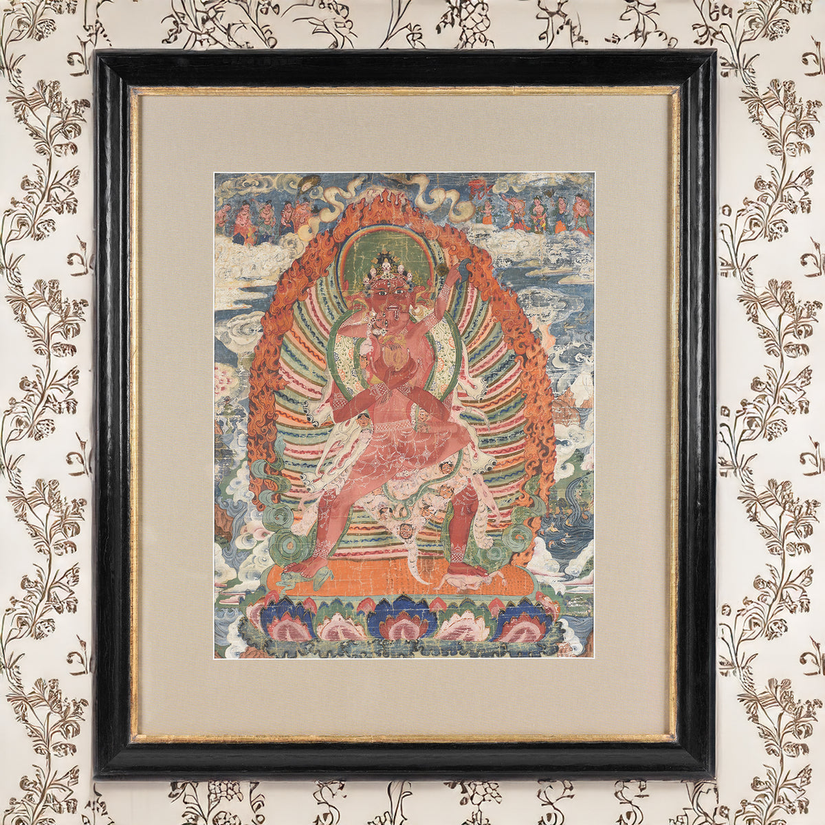 Tibetan Raktayamari & Vajravetali Thangka - 19thC | Indigo Antiques