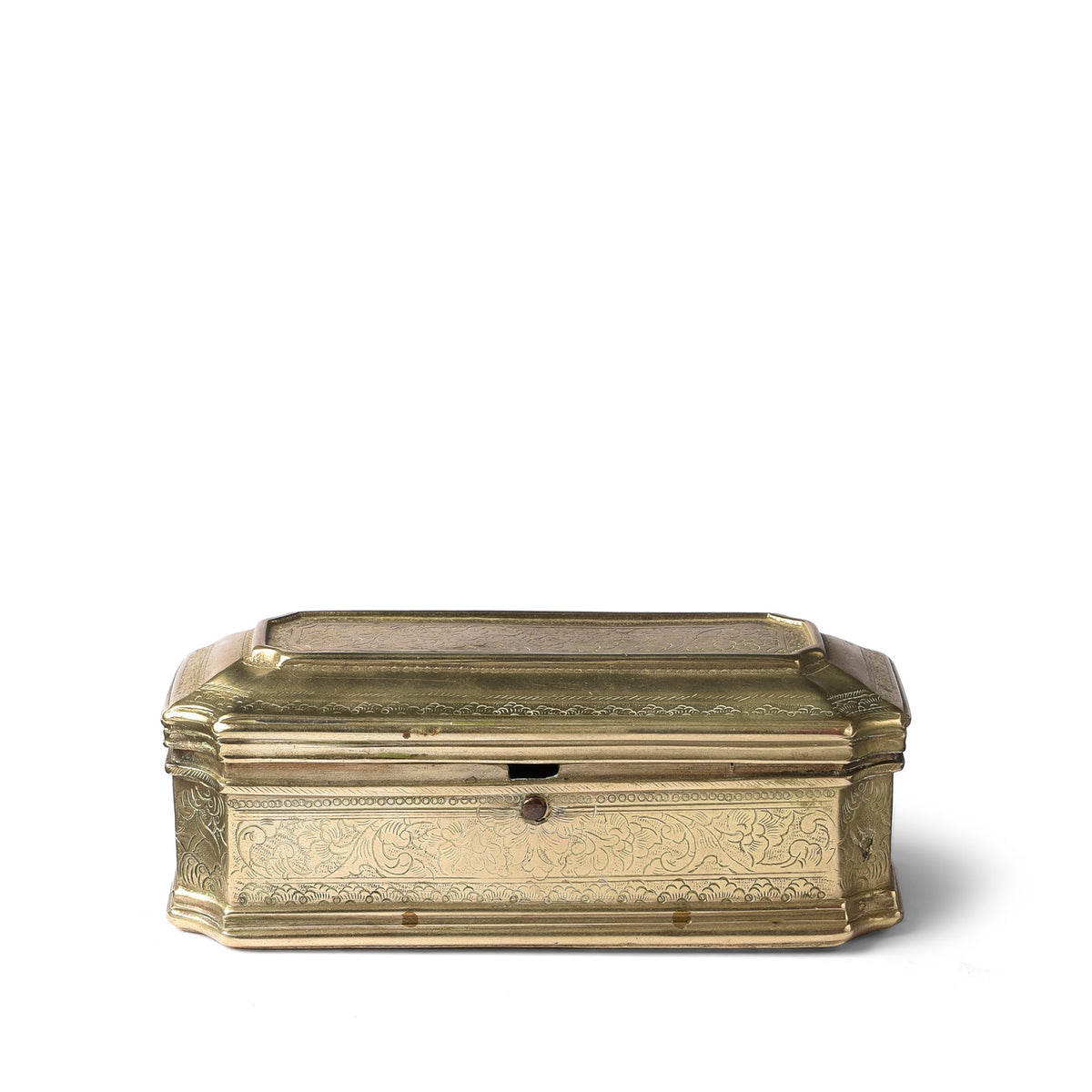 Antique Carved Brass Paan (Betelnut) Box from Rajasthan | Indigo Antiques