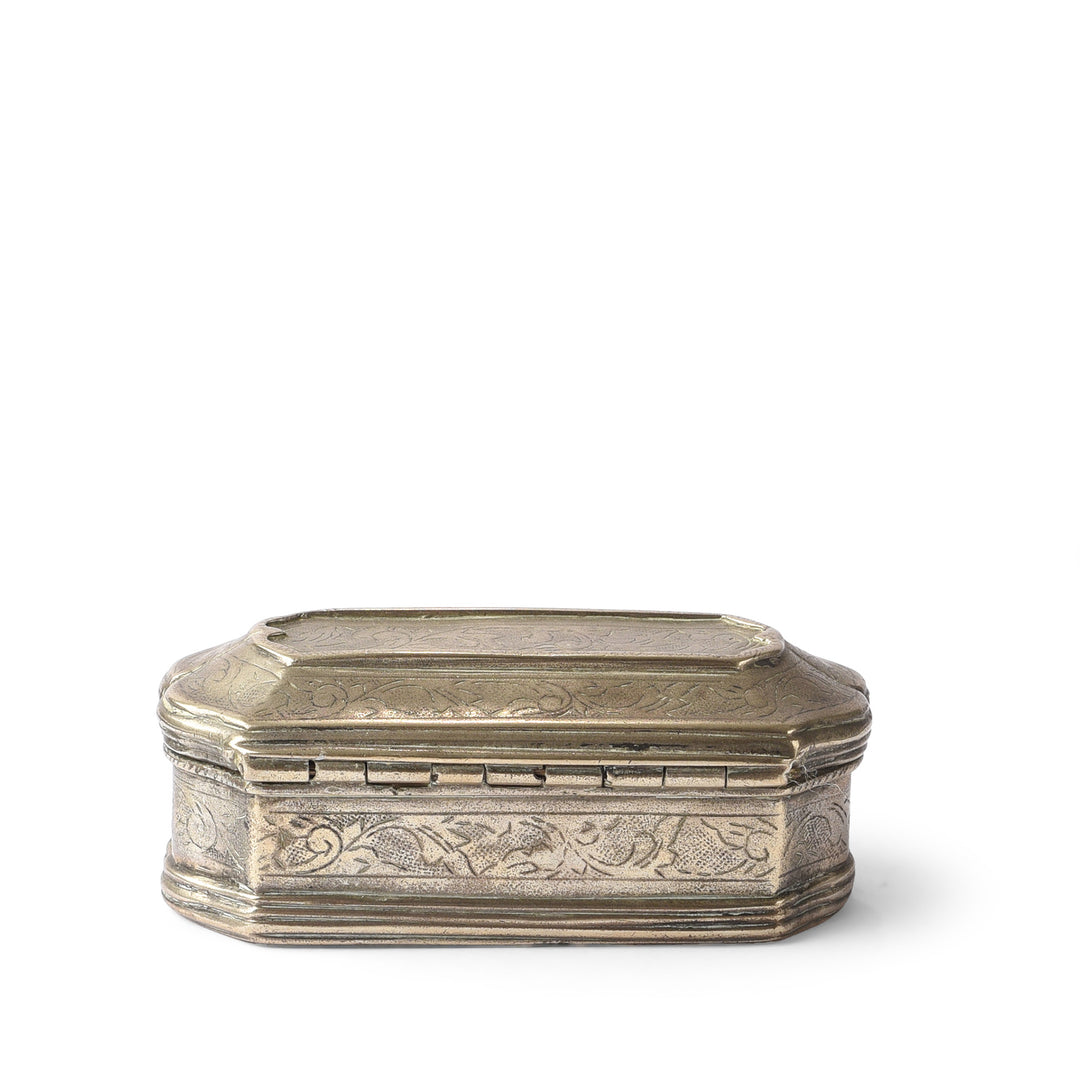 Antique Carved Brass Paan (Betelnut) Box from Rajasthan | Indigo Antiques