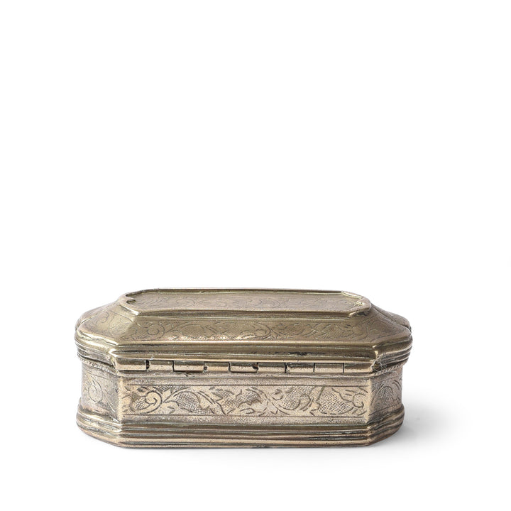 Antique Carved Brass Paan (Betelnut) Box from Rajasthan | Indigo Antiques