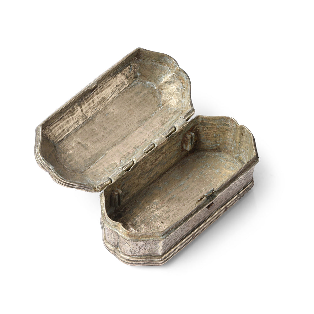 Antique Carved Brass Paan (Betelnut) Box from Rajasthan | Indigo Antiques