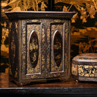 Gilt Black Lacquer Chinese Export Jewellery Cabinet - Early 19th Century