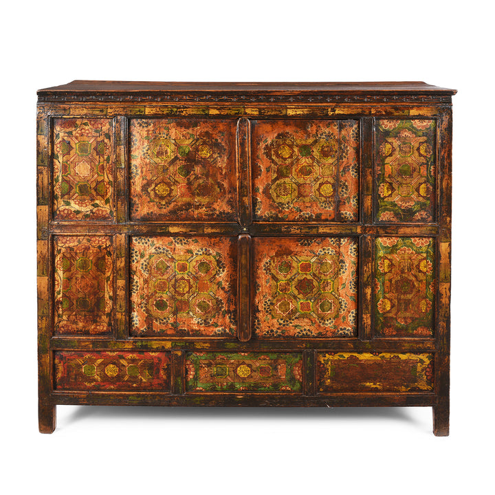 Antique Painted Altar Cabinet from Tibet  | Indigo Antiques