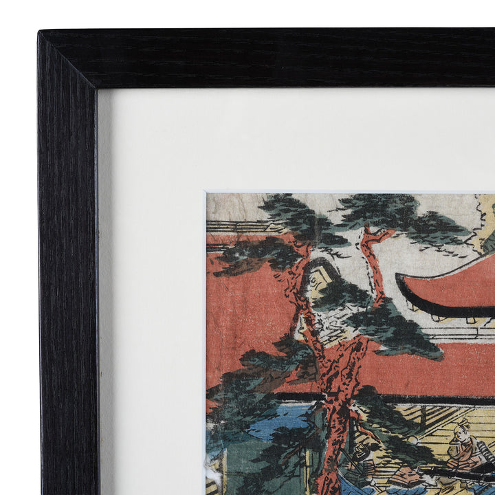 Frame Detail From Japanese Woodblock Print Oban by Utagawa Yoshitaki | Indigo Antiques