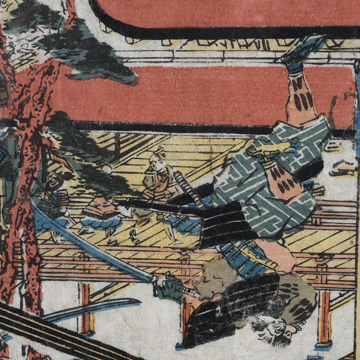 Detail From Japanese Woodblock Print Oban by Utagawa Yoshitaki | Indigo Antiques