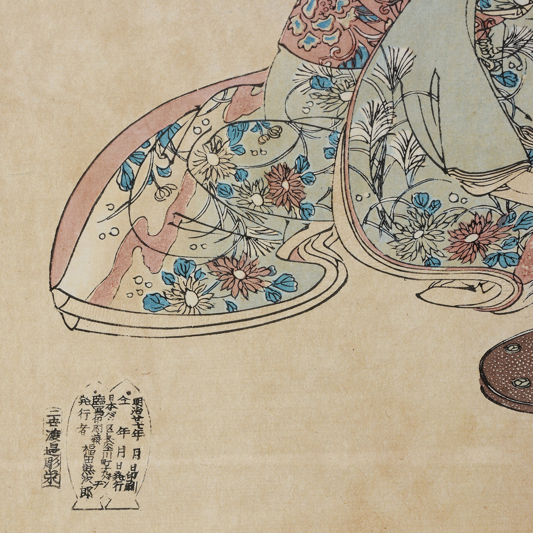 Detail From Antique Japanese Triptych Woodblock Print - By Toyohara Chikanobu | Indigo Antiques