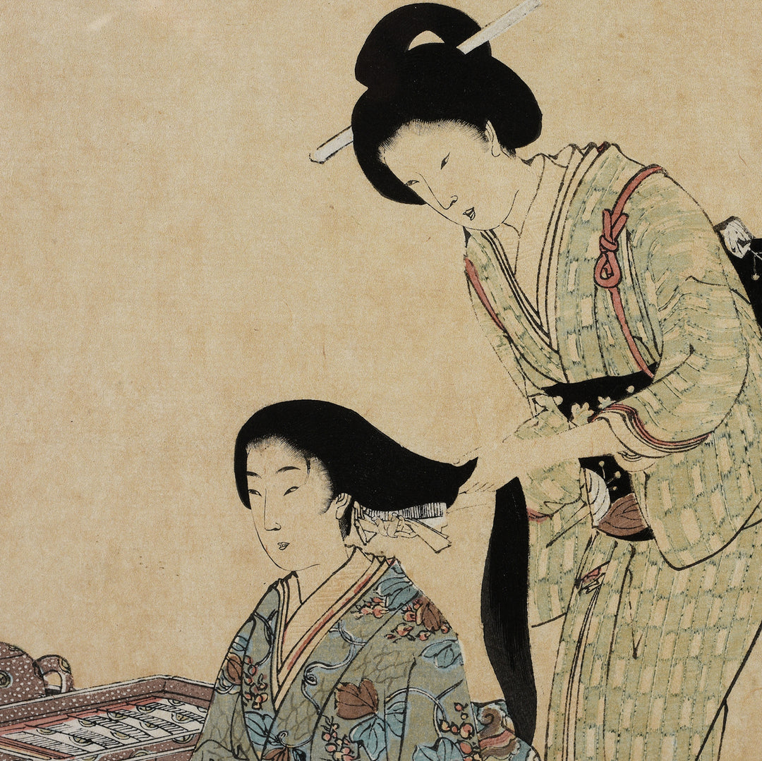 Detail From Antique Japanese Triptych Woodblock Print - By Toyohara Chikanobu | Indigo Antiques