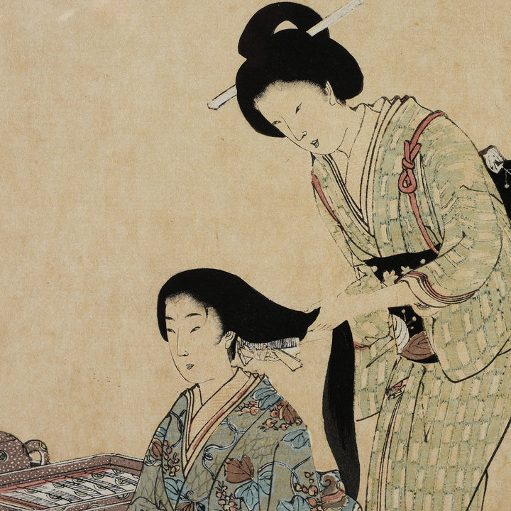 Detail From Antique Japanese Triptych Woodblock Print - By Toyohara Chikanobu | Indigo Antiques