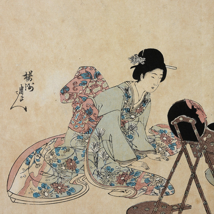 Detail From Antique Japanese Triptych Woodblock Print - By Toyohara Chikanobu | Indigo Antiques