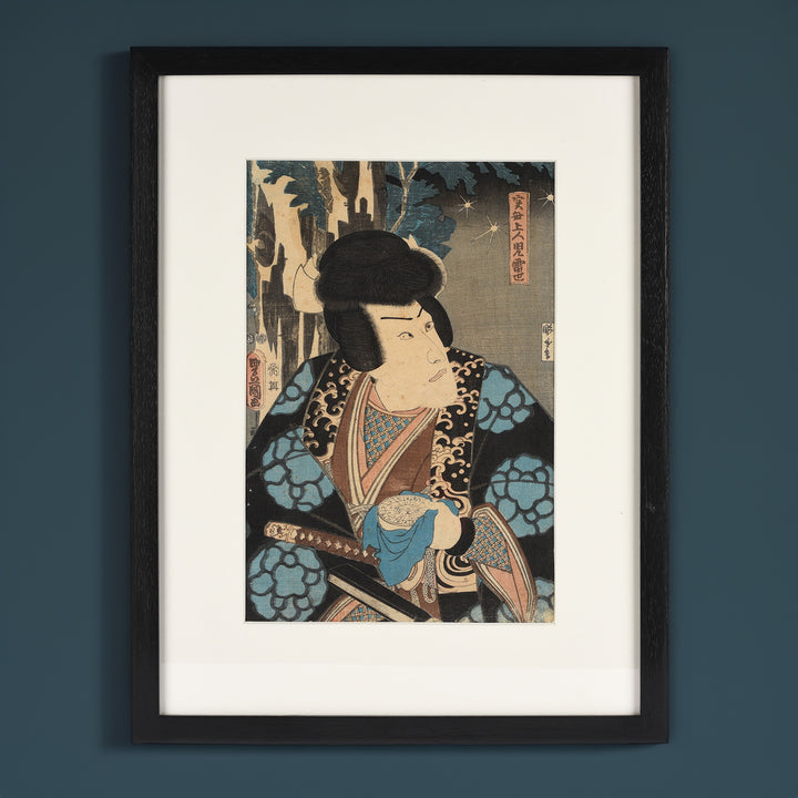  Ichikawa Danjuro VIII is seen as Jitsumu Shonin Jiraiya Japanese Woodblock Print By Toyokuni III (Utagawa Kunisada I) | Indigo Antiques