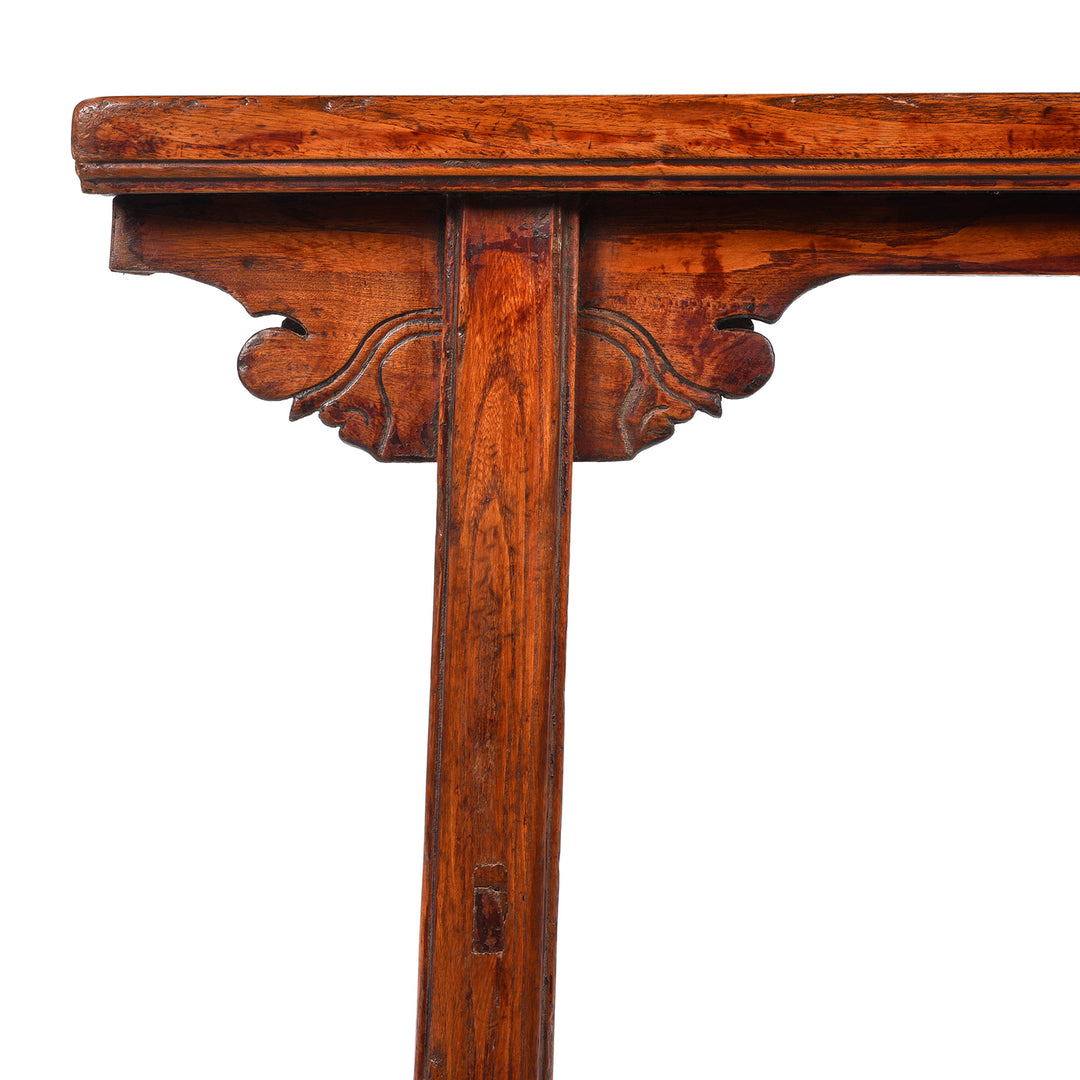 Detail From Antique Chinese Elm Spring Bench From Shanxi | Indigo Antiques