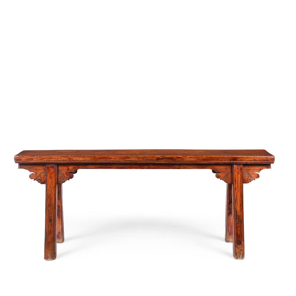 Antique Chinese Elm Spring Bench From Shanxi | Indigo Antiques