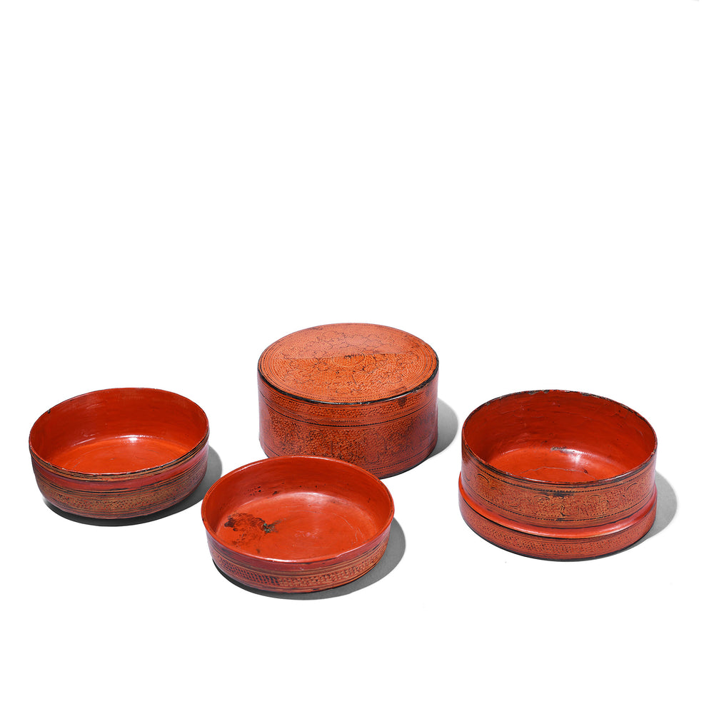 Interior Of Antique Red Lacquer Burmese Betel Box | Indigo Antiques