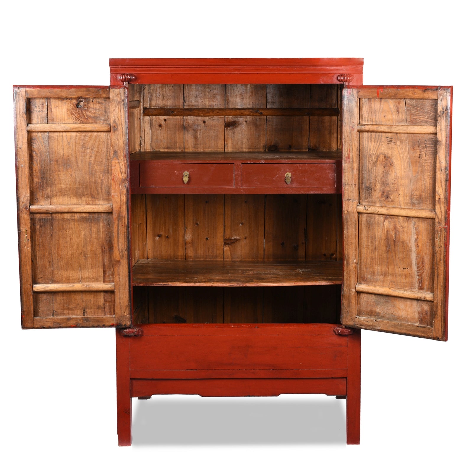 Red Lacquer Ningbo Wedding Cabinet - Ca 1900 Red Lacquer Ningbo Wedding Cabinet - Ca 1900