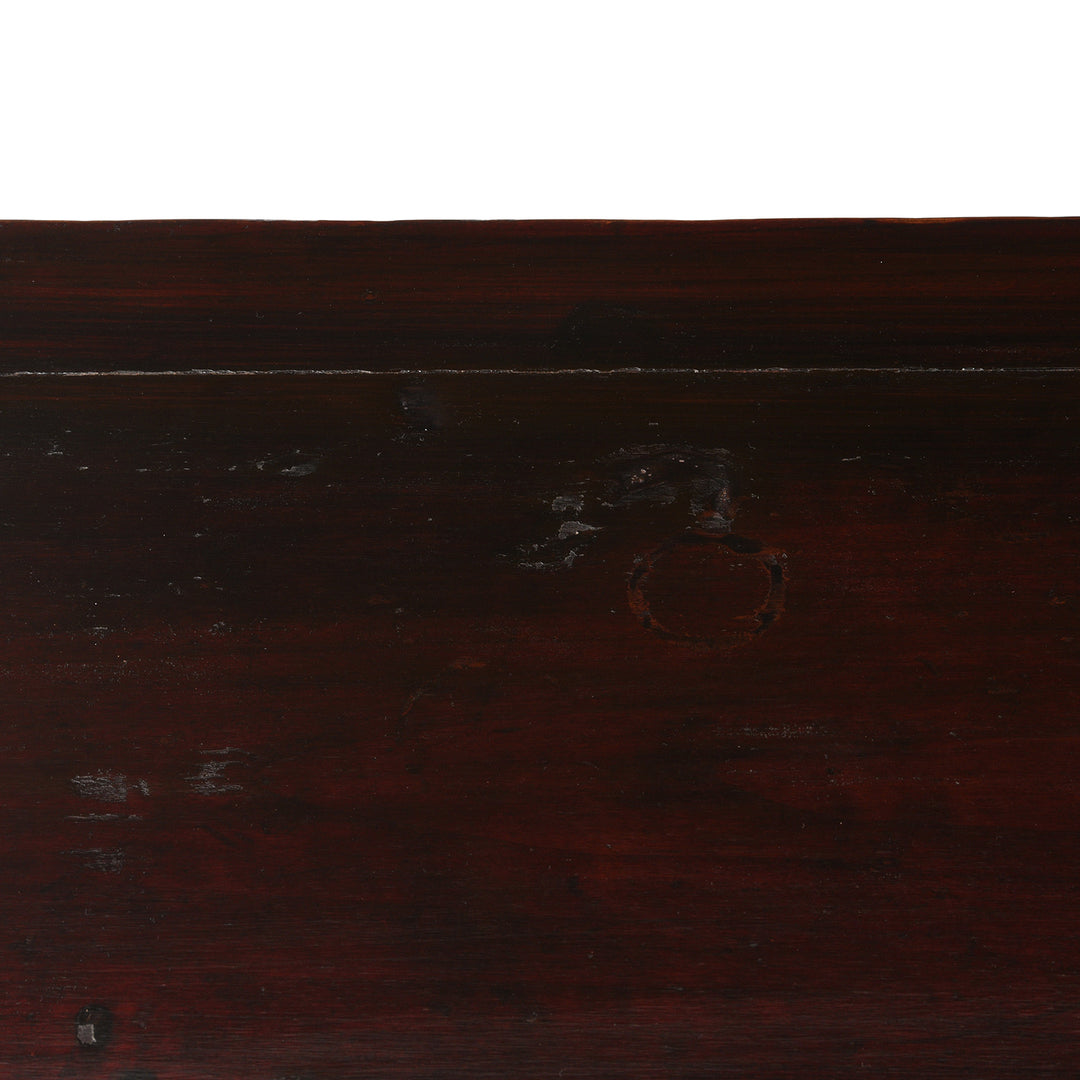 Close Up Of Burgundy Lacquered Chinese Altar Table - 19thC | Indigo Antiques