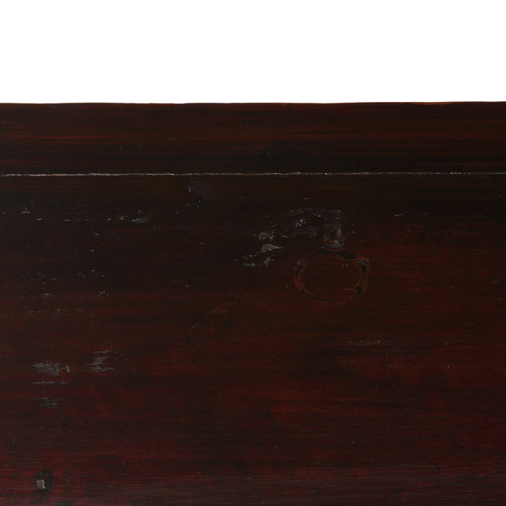 Close Up Of Burgundy Lacquered Chinese Altar Table - 19thC | Indigo Antiques