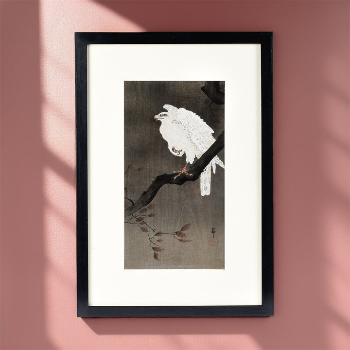 Framed Eagle Japanese Woodblock Print By Ohara Koson | Indigo Antiques
