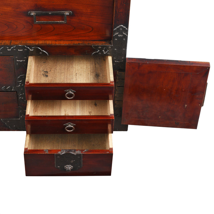 Open Drawer View Of Antique Bo Dansu From Japan Meiji Period  | Indigo Antiques