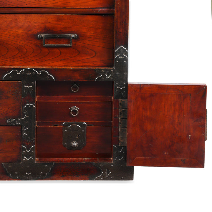 Open Door View Of Antique Bo Dansu From Japan Meiji Period  | Indigo Antiques