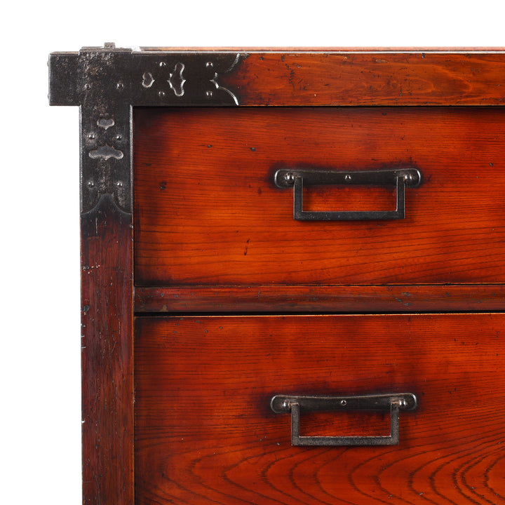 Corner Detail From Antique Bo Dansu From Japan Meiji Period  | Indigo Antiques