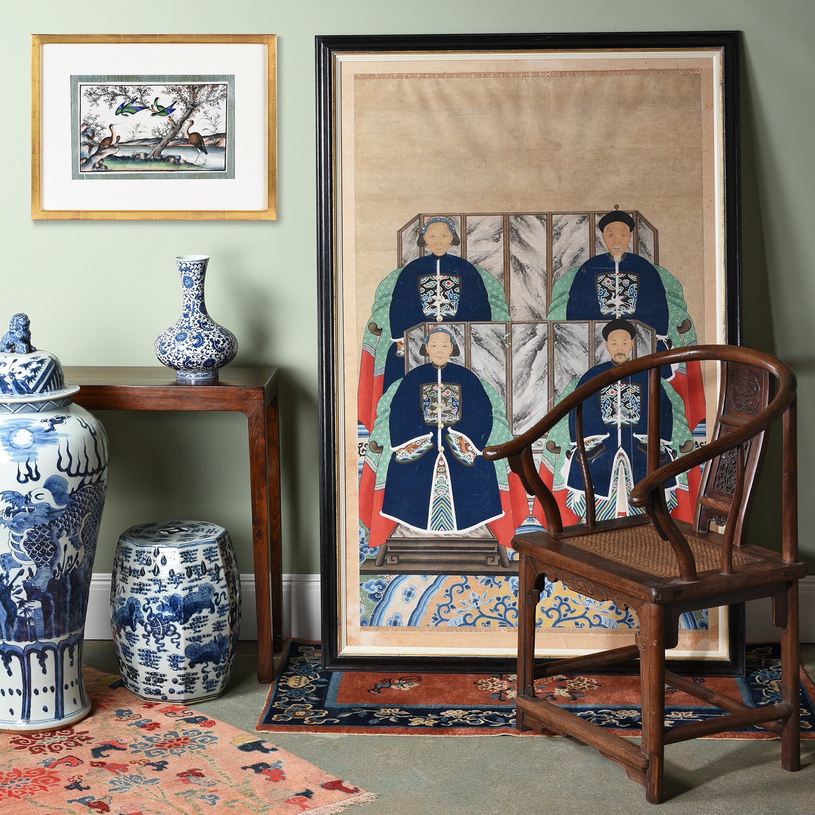 Chinese Antique Interior with an Ancestor Painting | Indigo Antiques