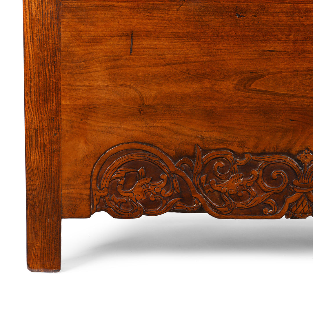 Leg Detail From Antique Chinese Elm Compound Cabinet From Peking - 19th Century | Indigo Antiques