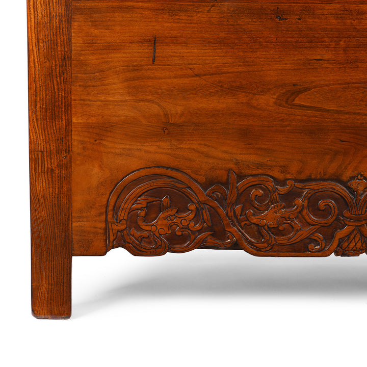 Leg Detail From Antique Chinese Elm Compound Cabinet From Peking - 19th Century | Indigo Antiques