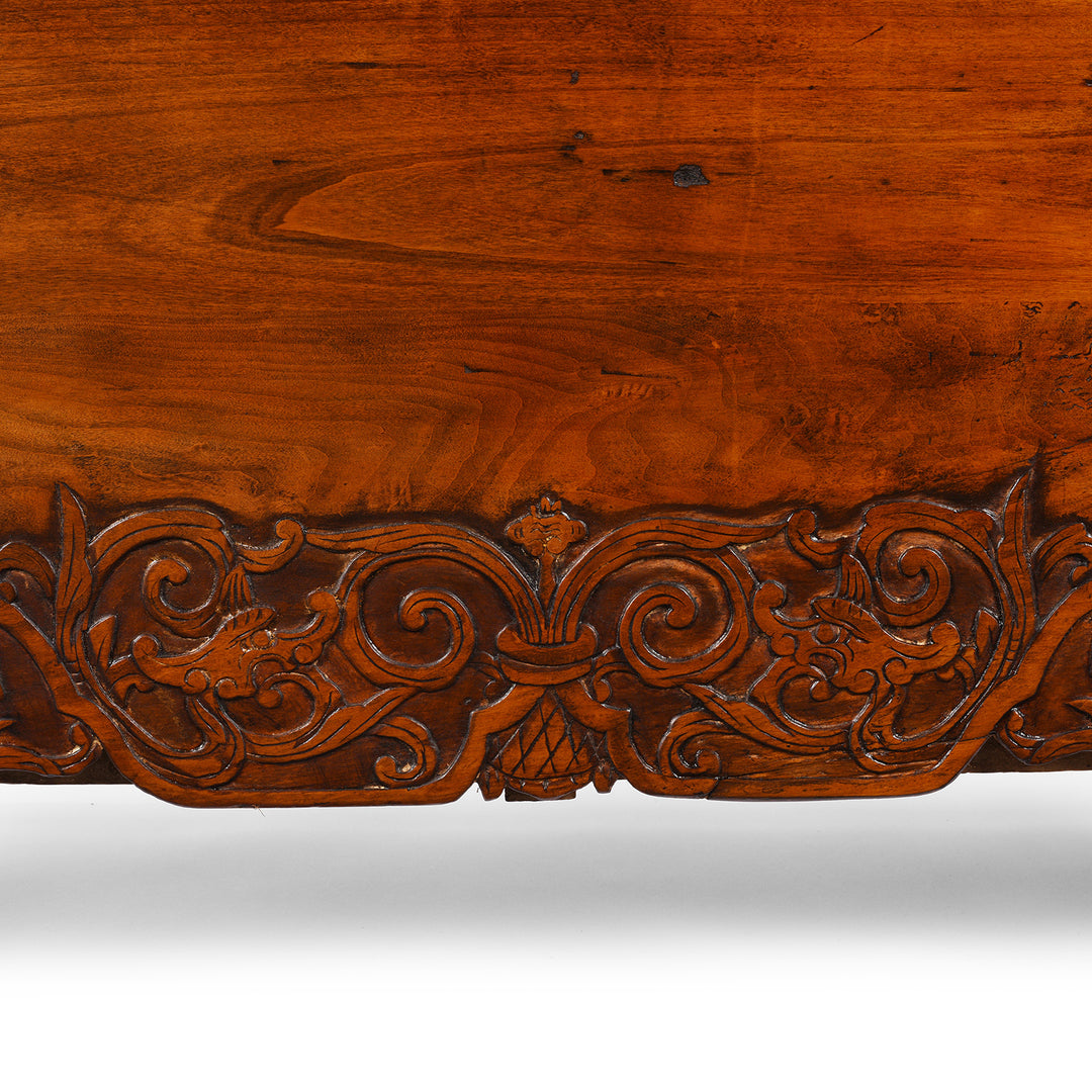 Chilong Dragon Carving Detail From An antique Chinese Elm Compound Cabinet From Peking - 19th Century | Indigo Antiques