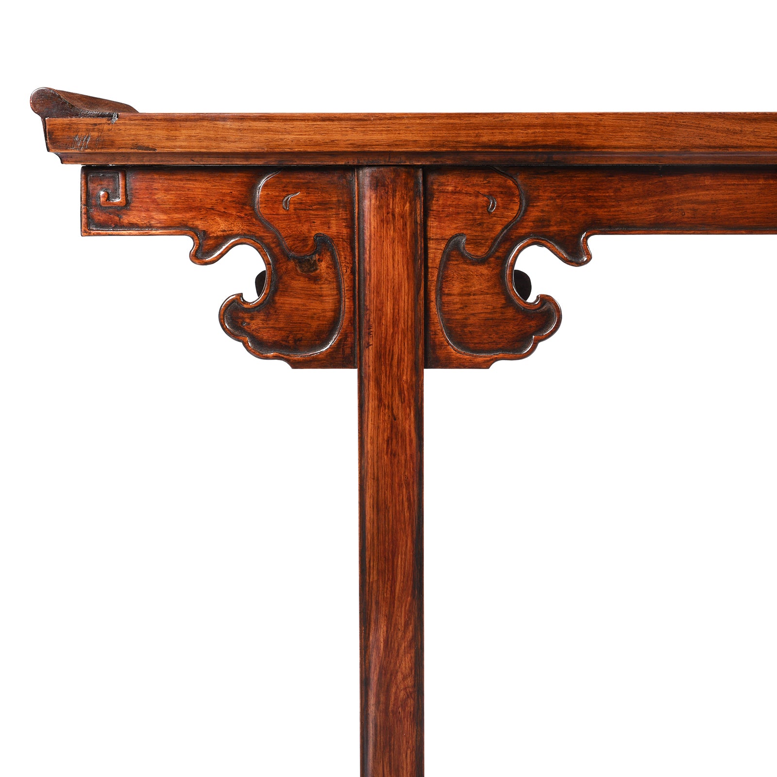 Corner Detail Showing Carving From Antique Chinese Huali Altar Table | indigo Antiques