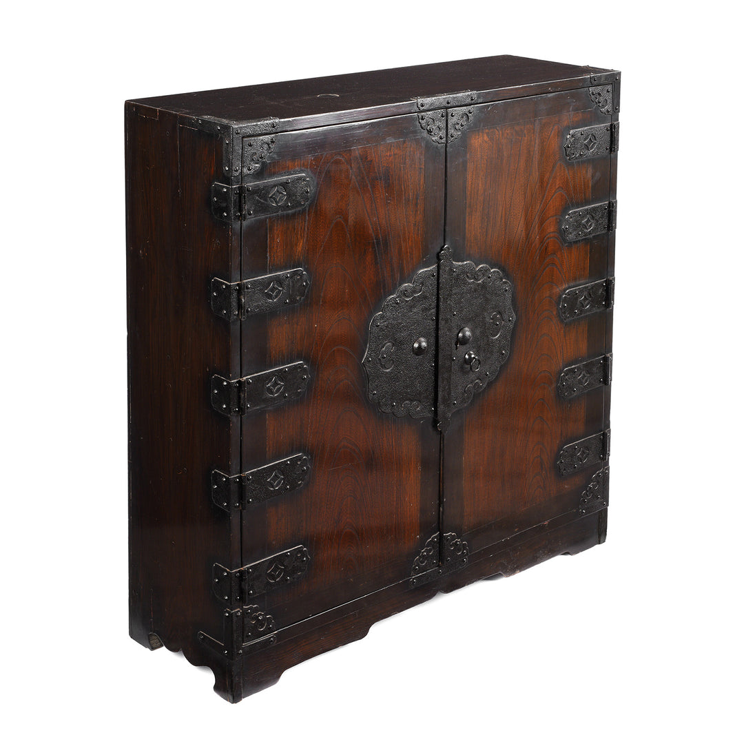 Angled View Of Reproduction Korean Medicine Cabinet | Indigo Antiques