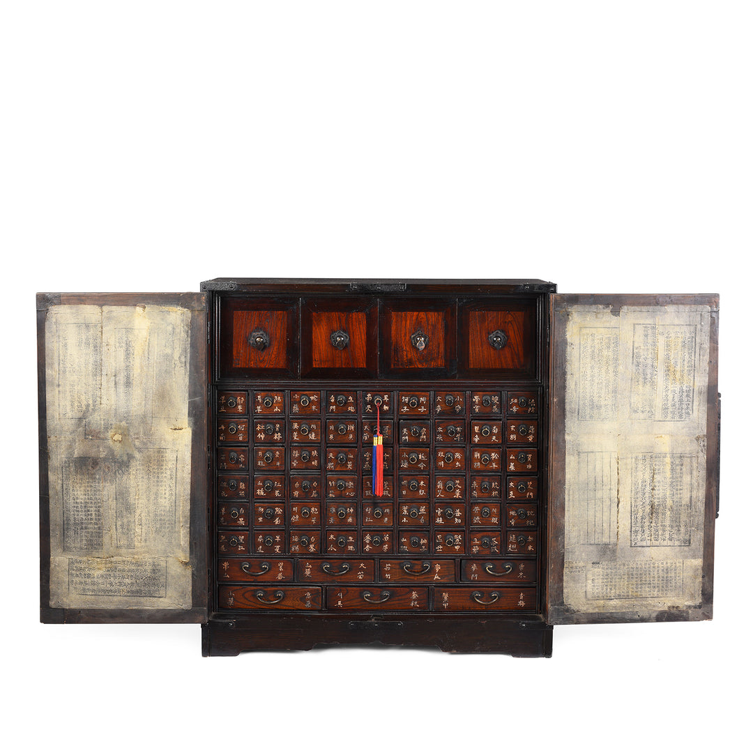 Open View Of Reproduction Korean Medicine Cabinet | Indigo Antiques