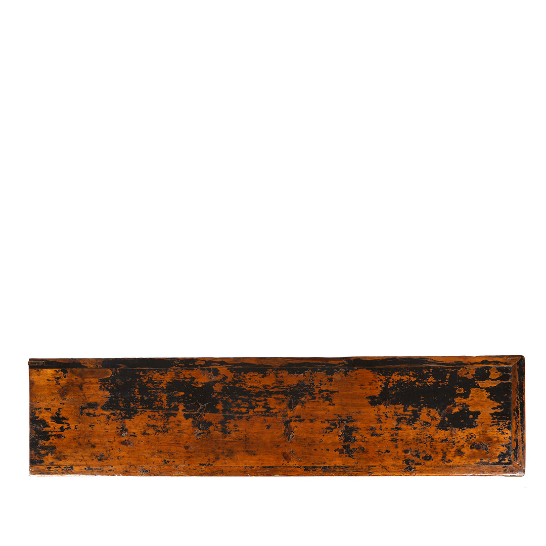 Top Down View Of Antique Black Painted Mongolian Sideboard | Indigo Antiques