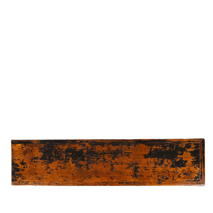 Top Down View Of Antique Black Painted Mongolian Sideboard | Indigo Antiques