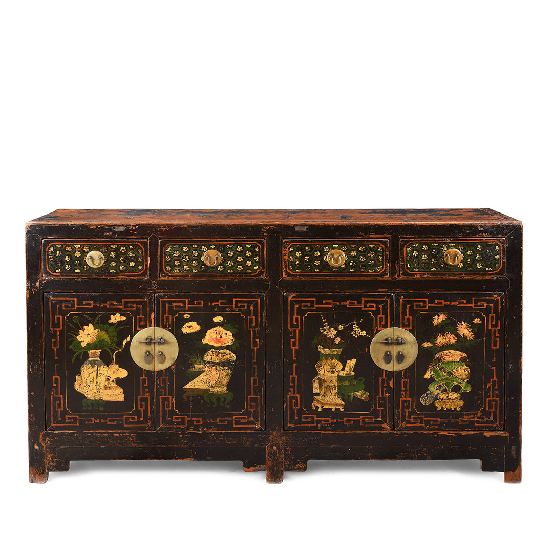 Antique Black Painted Mongolian Sideboard | Indigo Antiques
