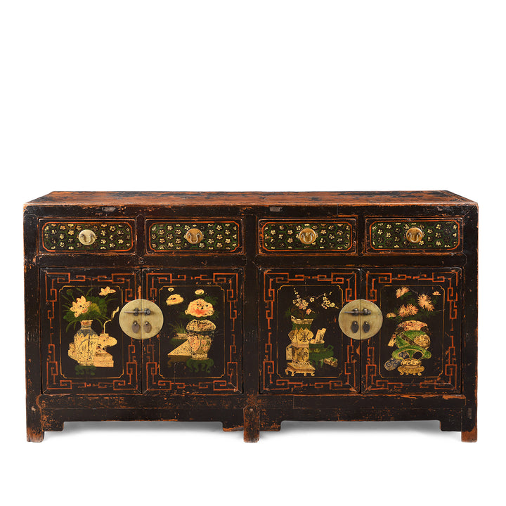 Antique Black Painted Mongolian Sideboard | Indigo Antiques