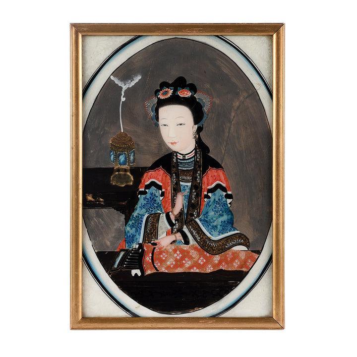 Antique Pair of Framed Reverse Glass Paintings | Indigo Antiques