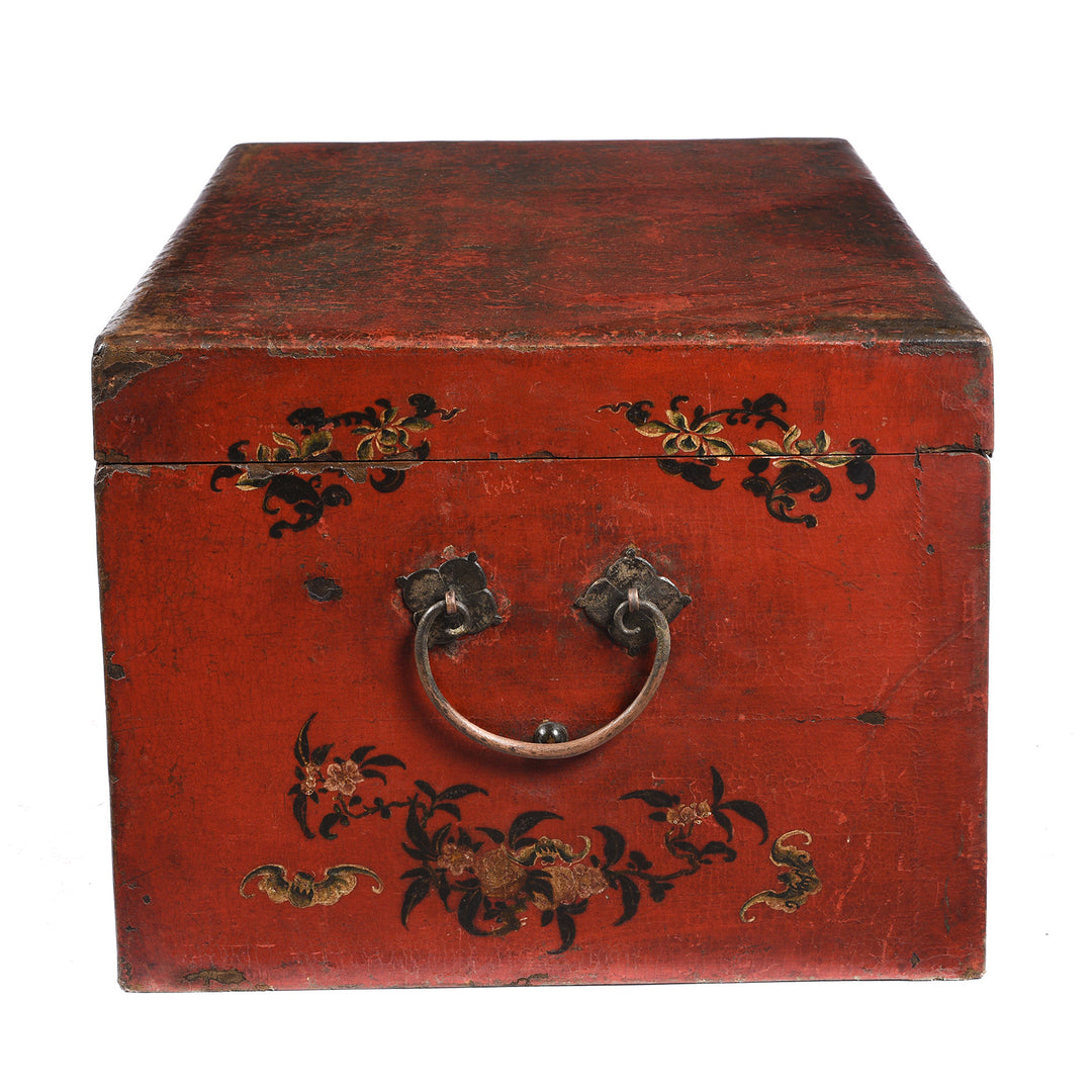 Side handle detail from an antique Chinese chest
